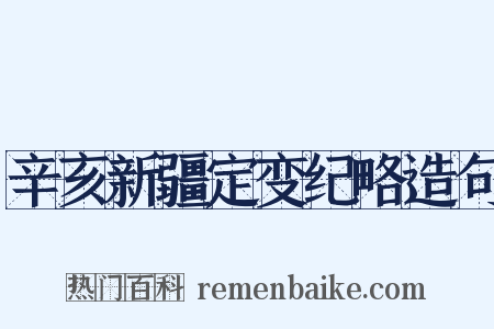 辛亥新疆定变纪略造句是什么意思的图片